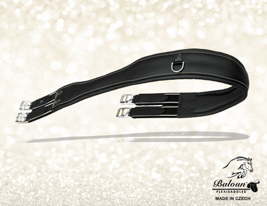 Jumping girth Baloun® made of black leather