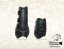 Horse leg protection Baloun made of black leather with black croco. Tendon & Fetlock boots set