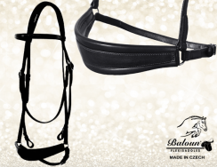 Leather bridle with hannover noseband  made of black leather