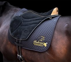 Black saddle pad Baloun® with gold embroidery and Trekking pad-extra limited edition