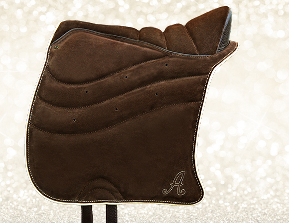 Academic pad - special - contrast design, dark brown leather with light hem