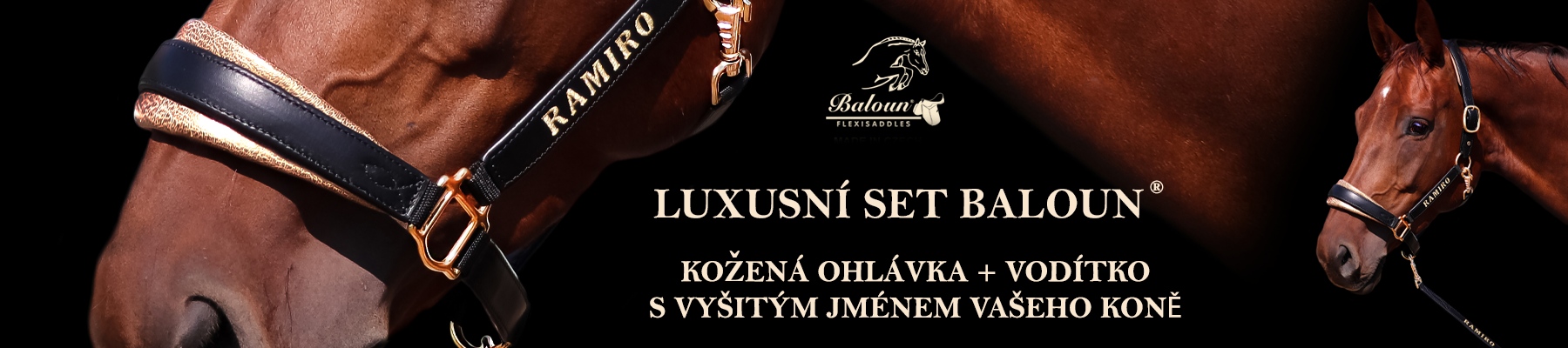 Luxusní kožené ohlávky Baloun® s vyšitým jménem
