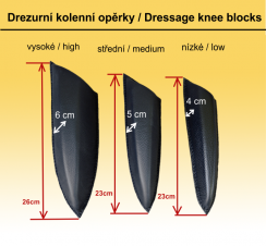 Adjustable knee rolls for Baloun® flexisaddle. Low, standard, high