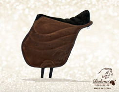 Treking pad Baloun® vyroben z černo-hnědé velurové kůže