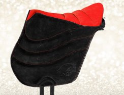 Trekking pad Baloun® made of black-red velour leather