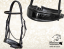 Bridle made of black leather and black croco design leather
