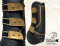 Leather tendon boots Baloun® made of black leather and gold design leather