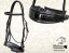 Bridle made of black leather and black croco design leather