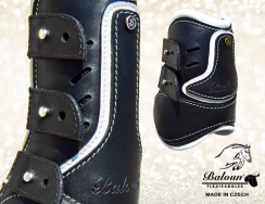 Tendon&Fetlock boots Baloun® - black-white leather