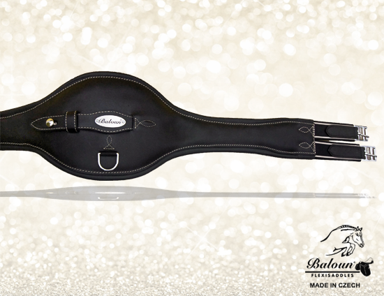 Jumping girth Baloun® made of black leather