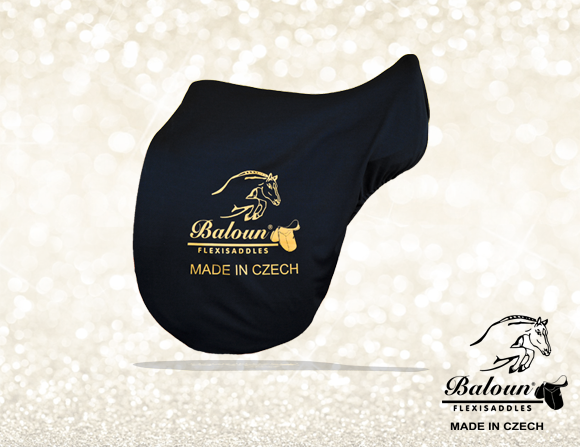 Black fabric cover for saddle or riding pad Baloun