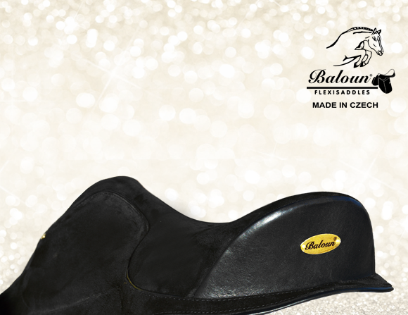 Profi pad Baloun® standard design made of black velour leather - detail of back cantle