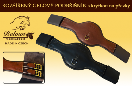 Enlarged girth Baloun® made of black and chestnut leather